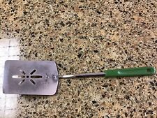 Vintage 1960s 1970 Green Metal Spatula Japan Plastic Handle Star Design Unmarked picture