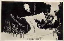 Scanninavia Norway Sweden Denmark MAP on Real Photo Postcard picture