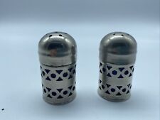 Salt and Pepper Shakers Silver Plated With Cobalt Liners Set Of 4 England picture