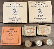 Vintage Lot Of Pflueger Kirby X-Pert Sears + Forged Fish Hooks Various Sizes USA picture