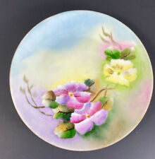 Purple Yellow Floral Plate VTG Hutschenreuther Selb Bavaria Hand Painted 7