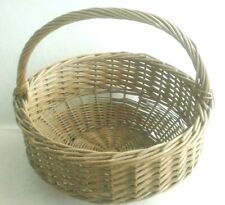Natural Color Woven Wicker Handled Gathering Basket-Fruit-Vegetables-Eggs-Flower picture