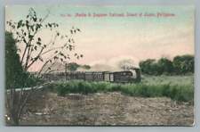 Manila & Dagupan Railroad LUZON Philippines~Antique Hand Colored Train 1910s picture