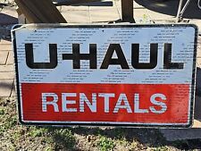 Large Vintage U-Haul Moving Made Easier 2 Sided 41x24” Metal Sign Alum NOS picture