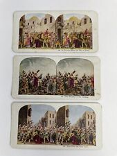 VINTAGE LOT 3 STEREOPTIC STEREOVIEW CARDS COLOR LIFE OF JESUS picture