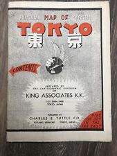 Vintage Antique map JAPAN TOKYO  Bilingual Map of Greater Tokyo 1954 picture
