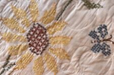 Handmade cross stitch Sunflower quilt picture