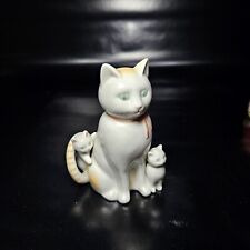 Vintage Otagiri Ceramic Tan White Cat And Kittens Figurine Japan picture