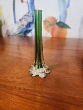 Vintage Emerald Green Art Glass Long Stemmed Footed 6