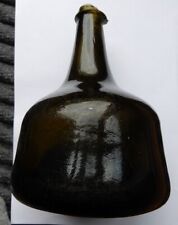 Heavy black glass English mallet wine bottle c1720-30's  (J) picture