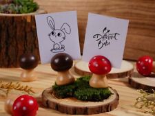 Wood Memo Holder Stand Suitable for Single Photo Picture Note Cute Mushroom B picture