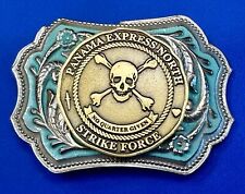 Skull  crossbones Panama Express North No Quarter Given Strike Force belt buckle picture