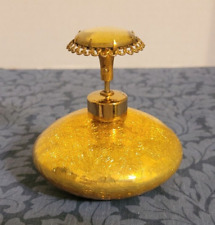 Vintage MCM DeVilbiss Gold Crackle Mercury Glass Atomizer Perfume Bottle 1950s picture