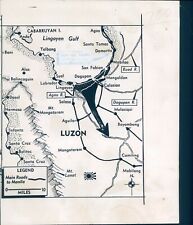 1945 Map Luzon Lingayen Gulf Main Roads Manila Military Vintage Image Photo picture
