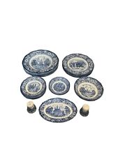 1970'S Staffordshire England 22-Piece Set of Liberty Blue Transferware picture