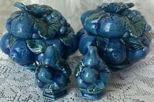 Inarco Mood Indigo Blue Covered Dishes, Salt/Pepper Shakers 1968 Japan picture