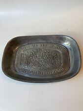 Duratale by Leonard Bread Tray Pewter 'Give Us This Day Our Daily Bread' Vintage picture