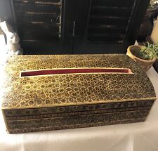 Vintage Persian Handmade Antique Wood Tissue Box Inlaid Décor Box picture