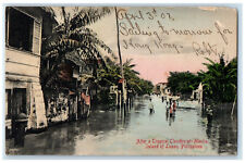 1907 After a Tropical Cloudburst Manila Island of Luzon Philippines Postcard picture