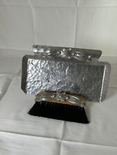 Rodney Kent Crumb Tray + Brush - #444 Hammered Aluminum Hand Wrought 1930s-1950s picture