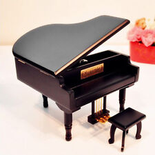 BLACK WOOD PIANO WIND UP MUSIC BOX :  ♫  MOONLIGHT SONATA  ♫ picture