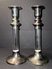 Vintage Karl Springer Style Silverplate and Lucite Candlesticks picture