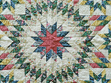 Vtg. Handmade Quilt, Quilted Star Wall Hanging Throw 58X50 in MINT picture