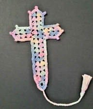 Hand-Crocheted Pastel Cross Bookmark picture