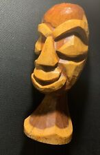 African wood bust hand made sculpture man 16.5