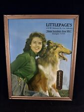 Advertising Thermometer LittlePage's Home Furnishers Girl Collie Dog Framed picture