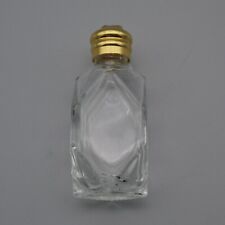 Vintage Miniature Perfume Bottle Beveled Glass Vial Tulip Cabochon Jewel 2.5