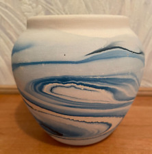 Nemadji Pottery Vase  Blue and Turquoise     picture