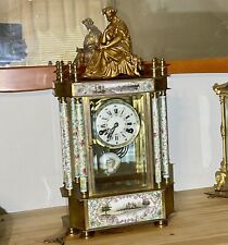 Vintage Chinese Porcelain & Brass 8 Day Clock picture
