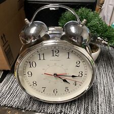 Retro Sterling & Noble Clock Co. Twin Bell Alarm 1 C Battery, Works 12 1/2” H picture