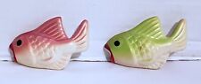 Vintage Chalkware 2 Baby Fish with Red Lips Bathroom Wall Decor picture