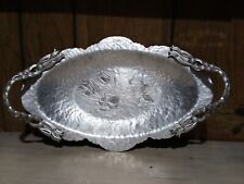 Vintage 1950s Rodney Ken Silver Company #404 Aluminum Oval Serving Tray With... picture