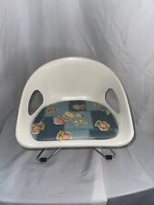 Vintage Childs Chair Booster Seat Cosco MCM Hairpin Legs Lawn Chair Blue Denim picture