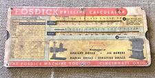 Vintage Slide rule Fosdick Drilling calculator upright drills radial drills picture