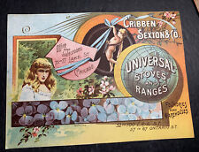 C 1890’s Cribben Sexton Universal Stoves Ranges Trade Card Brochure Not Folded picture