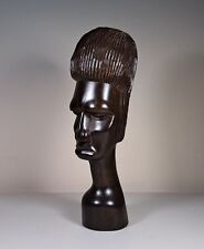 African Hand Carved Ironwood Male Bust Figurine 8.25