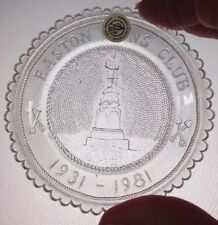 Lions Club Patriotic Easton MA Town Seal Civil War Monument Pairpoint Cup Plate picture