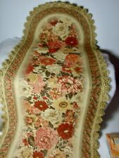 Gorgeous Floral Brocade Tapestry Table Runner Gold Lacy Trim 36