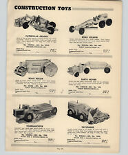1952 PAPER AD Hubley Toy Metal Diesel Road Roller Earth Mover Doepke Bulldozer + picture
