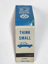 Matchbook VW Volkswagen Rabbit Think Small PA gas & oil Automobile German 1970s picture