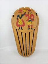 Vintage Dutch Knife Holder Wood Hand Painted Kitchen MCM Dancing Couple picture
