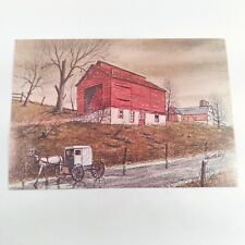 Amish Art -Tobacco Barn- by Jay McVey Pennsylvania Dutch Art Postcard 4x6 picture