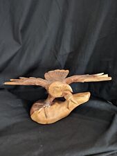 Wooden Flying Eagle Sculpture Figurine American Eagle picture