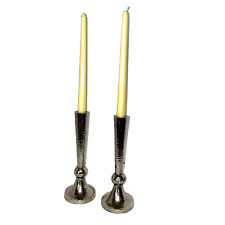 Hammered  Design Candlesticks Metal 9.5