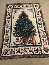 Christmas Tree Thick/heavy Cotton Tapestry Throw Blanket 49”X 70” Multi Color picture