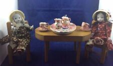 Porcelain Dolls Miniature Table Chairs and Tea Set Doll picture